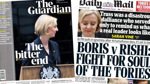 Guardian and Daily Mail front page