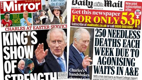 Compilation of the Daily Mirror and Daily Mail