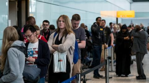 Passengers at Heathrow Airport