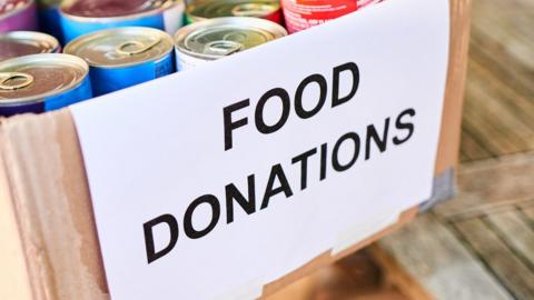 Food donations in a box