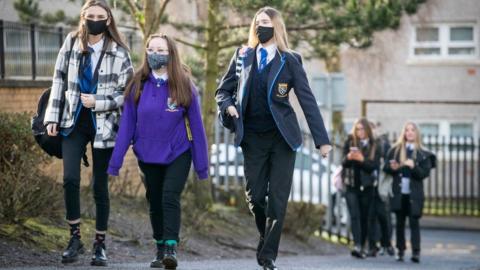 pupils walking to school