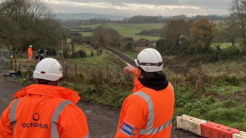 Engineers at the site