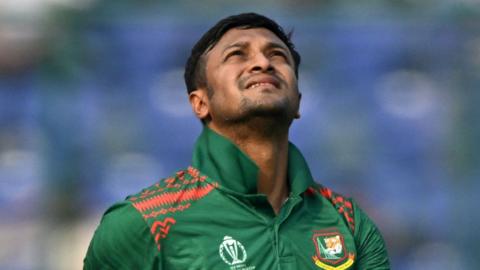 Bangladesh captain Shakib Al Hasan during the 2023 Cricket World Cup
