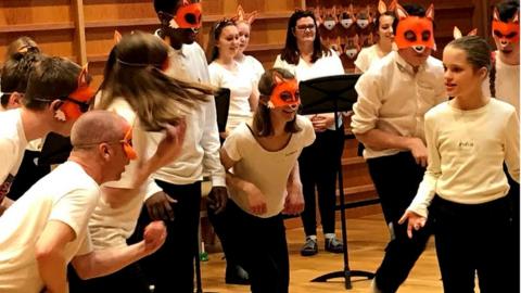 Children participating in the Turtle Opera project