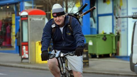 Boris Johnson cycling