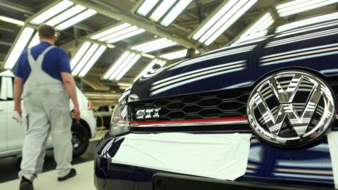 The production line at Volkwagen's Wolfsberg factory