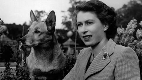 The Queen with a dog