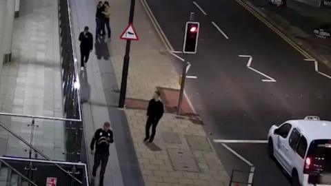 CCTV of group of men in Leeds