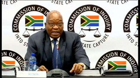 Jacob Zuma speaking at the inquiry on Tuesday