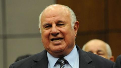 Picture taken on June 28, 2012 showing (then) new Paraguayan Vice-President Amancio Oscar Denis during his swearing-in ceremony at the Congress in Asuncion