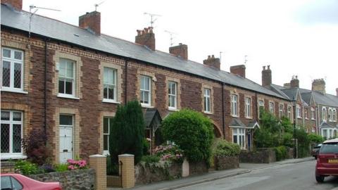 Row of houses in Llandaff, Cardiff