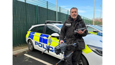 Lincolnshire Police chief drone pilot Kev Taylor