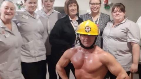 Stripper with care home staff