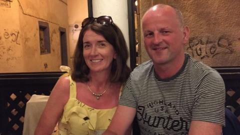 Sean Cox with his wife Martina before he was attacked