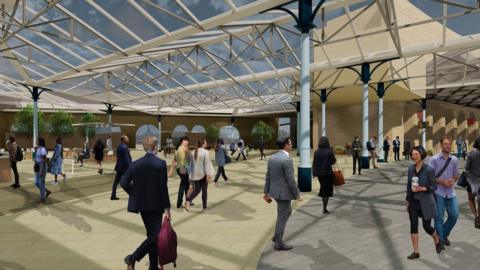 Concept design of the new public realm and retail area that could be created inside Central Station