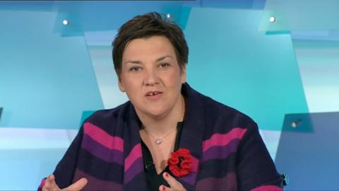 Tonia Antoniazzi in BBC Wales Live Debates, 27 October 2019 in Swansea