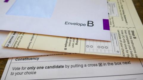 Polling card and envelope.