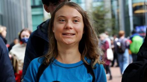 Greta Thunberg at the protest