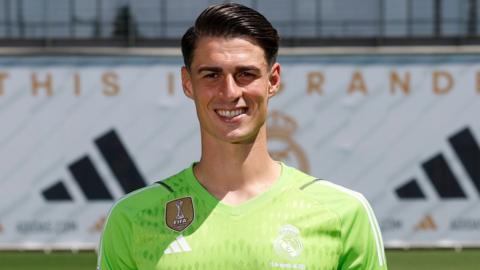 Kepa Arrizabalaga during his Real Madrid unveiling