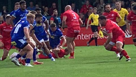 Action from Jersey Reds v Exeter Chiefs