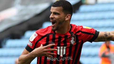 Dominic Solanke celebrates