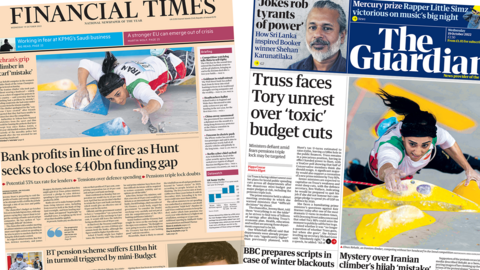 Financial Times and Guardian front pages