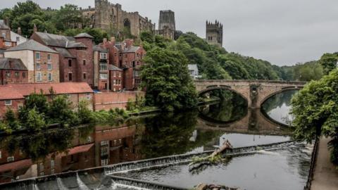 A general view of a bridge across the river in Durham City Centre