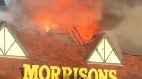 The roof of Morrisons has collapsed