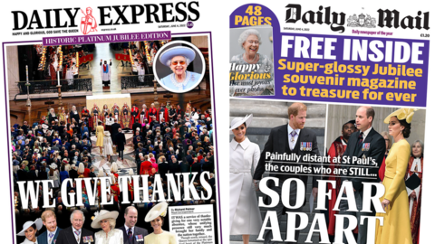 Daily Express and Daily Mail front pages