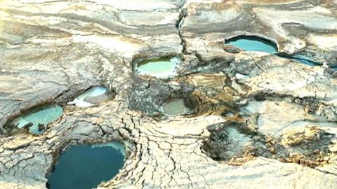 Dead Sea puddles of water