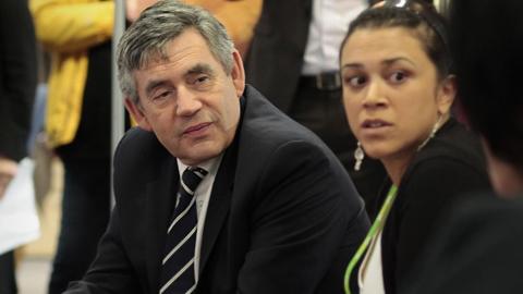 Gordon Brown on a visit to a Job Centre in 2009