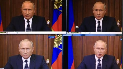 TV pictures of Vladimir Putin