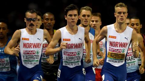 Henrik, Jakob and Filip Ingebrigtsen competed in the men's 1500m at the 2018 European Championships