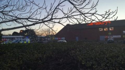 Police at Sainsbury's in Christchurch