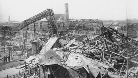 Factory after explosion