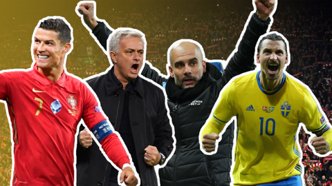 Cristiano Ronaldo, Jose Mourinho, Pep Guardiola and Zlatan Ibrahimovic