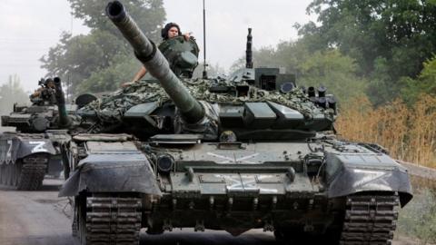 Russian forces in Olenivka, Donetsk region 29/7