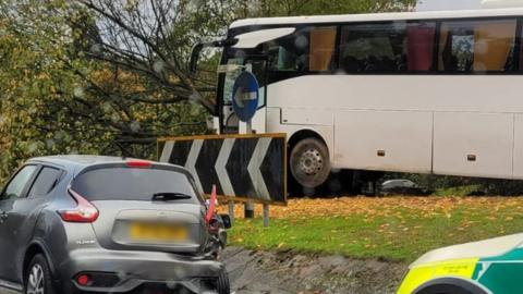 A school bus collided with a tree off the A12 in Colchester