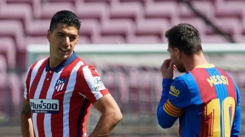 Lionel Messi and Luis Suarez