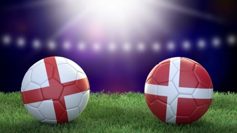 England and Denmark footballs