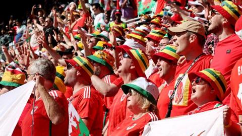 Wales fans in stadium
