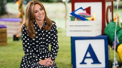 Kate smiling at the launch of Tiny Happy People