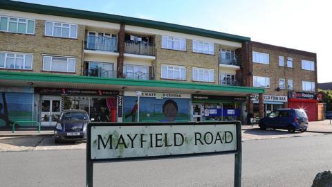 Shops on Mayfield Road in Dunstable.