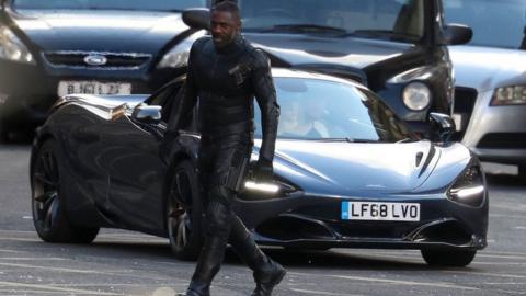 Idris Elba filming The Fast and the Furious in Glasgow