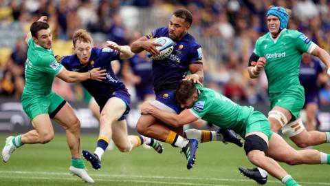 England centre Ollie Lawrence was at the forefront of Worcester's attacking endeavours against Newcastle