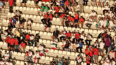 Empty seats at the Khalifa International Stadium