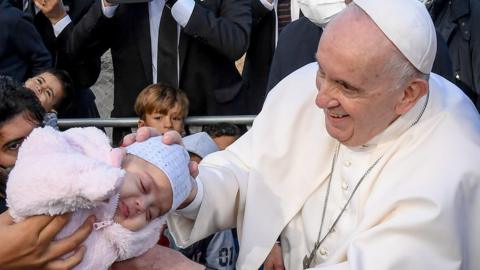 pope blesses baby