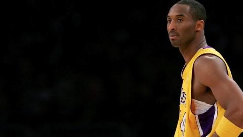 Kobe Bryant wearing an LA Lakers jersey