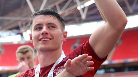 Jack Robinson was on the bench for Carlisle's victorious League Two play-off final win against Stockport County last month