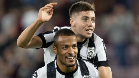 PAOK players celebrating